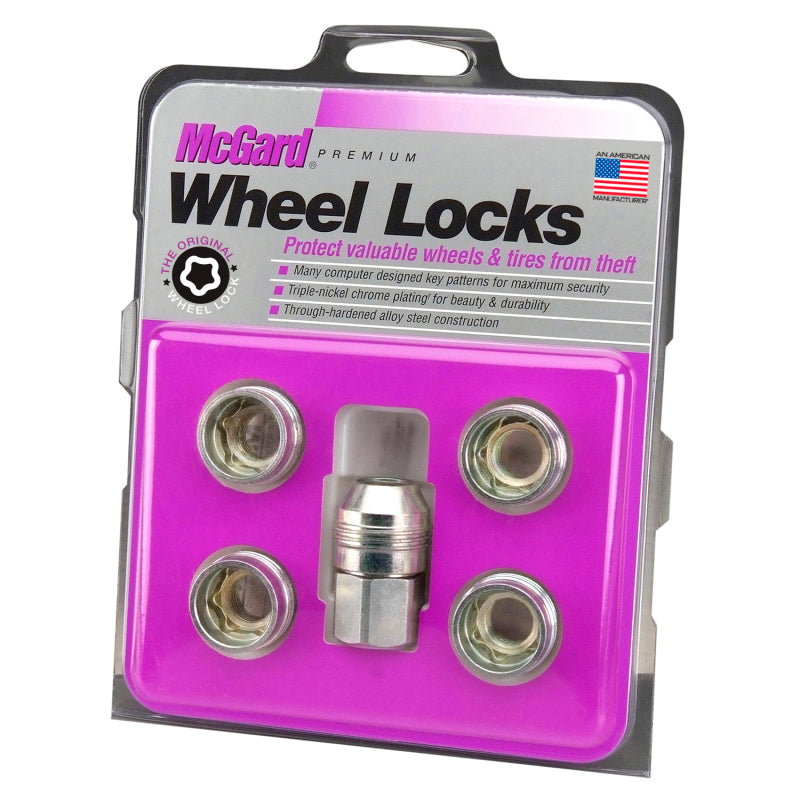 McGard Wheel Lock Nut Set - 5pk. (Under Hub Cap / Cone Seat) M14X.5 / 22mm Hex / .893in. L. - Silver - GTR Auto