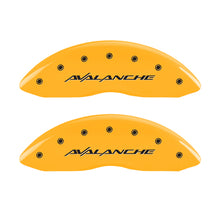 Load image into Gallery viewer, MGP 4 Caliper Covers Engraved Front &amp; Rear Avalanche Yellow finish black ch - GTR Auto