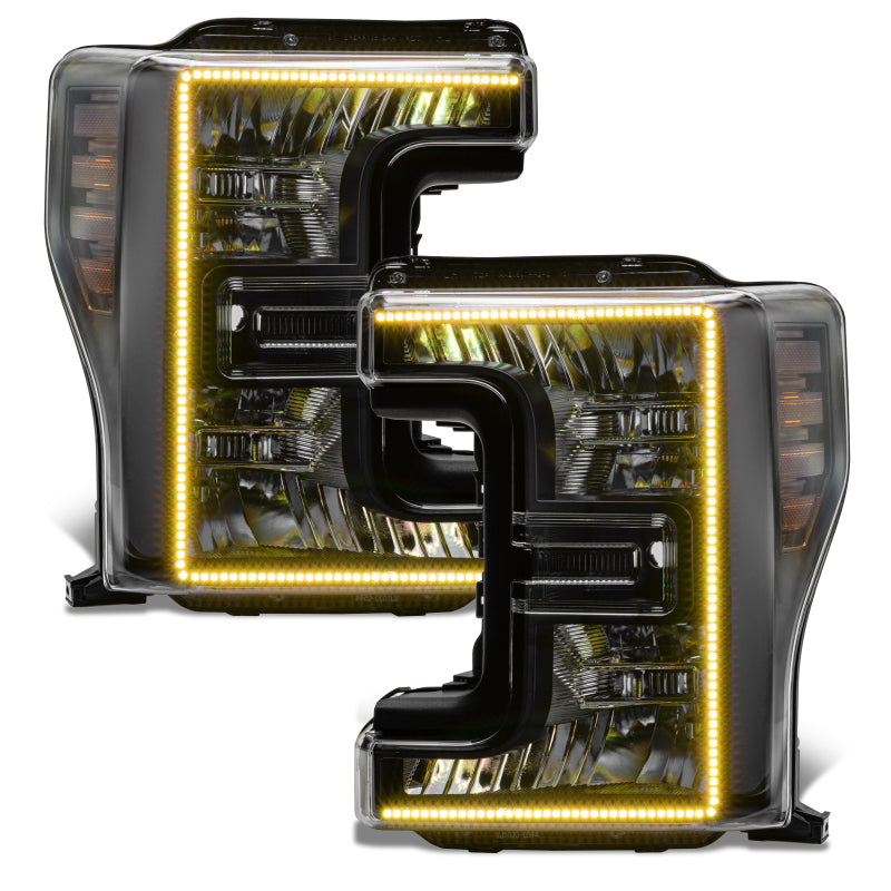 Oracle 17-19 Ford F-250 SD Dynamic Pre-Assembled Headlights - Halogen - Black Edition -