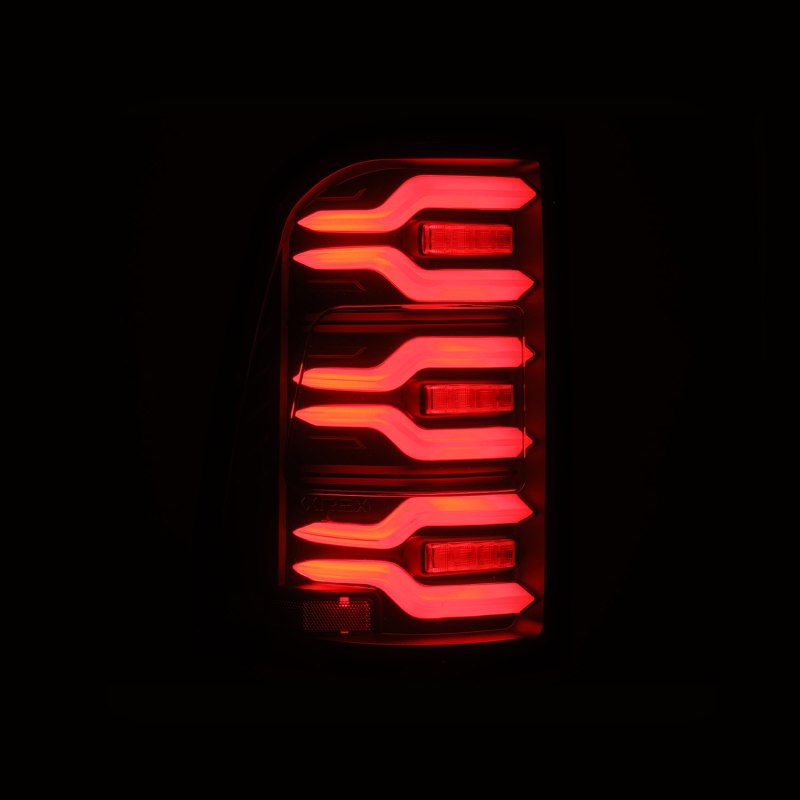 AlphaRex 19-21 Dodge Ram 1500 Luxx-Series LED Tail Lights Black w/Activ Light/Seq Signal - GTR Auto