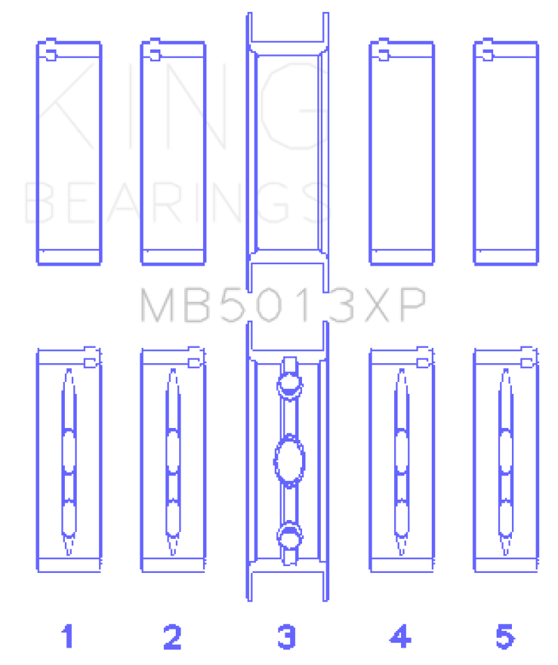 King Engine Bearings Chevy LS1/LS6/LS3 Performance Main Bearing Set - Size STD - GTR Auto