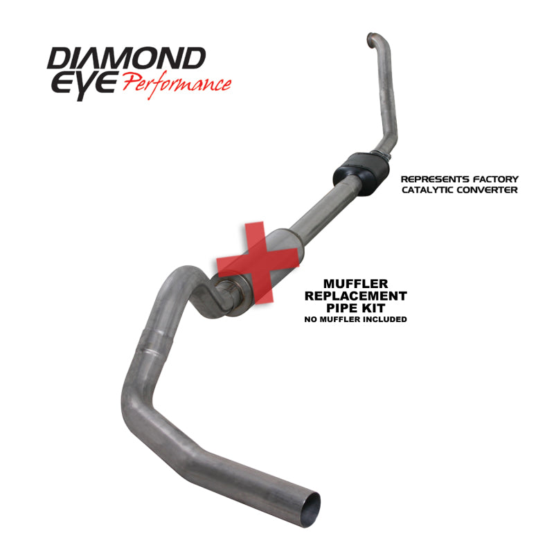 Diamond Eye KIT 4in TB MFLR RPLCMENT PIPE SGL SS 94-97 7 3L F250/F350 PWRSTROKE NFS W CARB EQIV STDS - GTR Auto