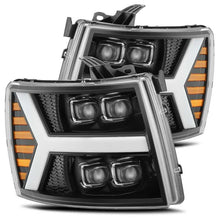 Load image into Gallery viewer, AlphaRex 07-13 Chevy 1500HD(NewBody) NOVA LED Proj Headlight Plank Sty Glos Blk w/Activ Lite/Seq Sig - GTR Auto