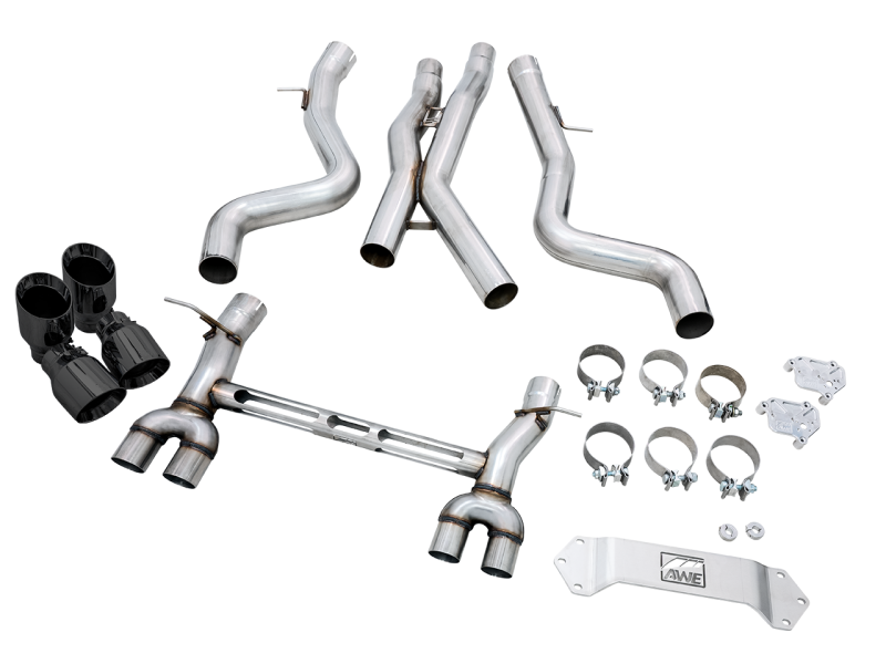 AWE Tuning BMW F8X M3/M4 SwitchPath Cat-Back Exhaust - Diamond Black Tips - GTR Auto