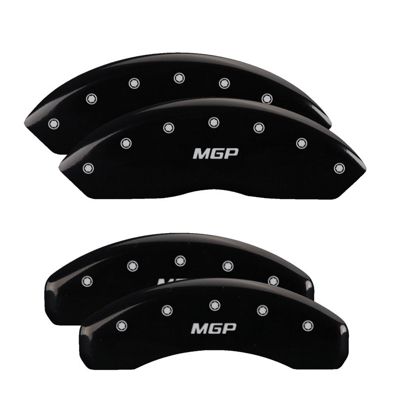 MGP 4 Caliper Covers Engraved Front & Rear MGP Black finish silver ch - GTR Auto
