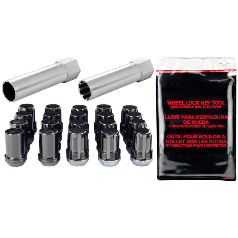 McGard SplineDrive Tuner 5 Lug Install Kit w/Locks & Tool (Cone) M12X1.5 / 13/16 Hex - Blk - GTR Auto