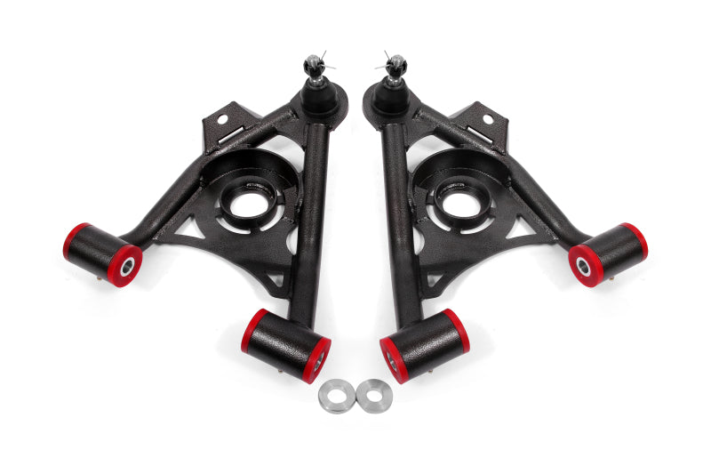 BMR 79-93 Fox Mustang Non-Adj Lower A-Arms Standard Ball Joint Spring Pocket - Black Hammertone - GTR Auto