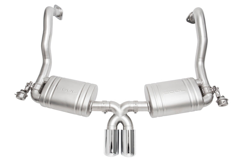 SOUL 15-16 Porsche 981 GT4 / Spyder Performance Exhaust - Polished Chrome Double Wall Tips