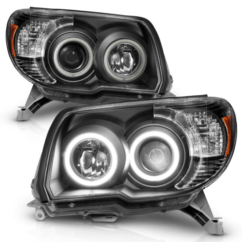 ANZO 2006-2009 Toyota 4Runner Projector Headlights w/ Halo Black - GTR Auto