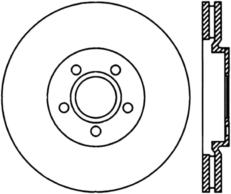 StopTech 03-09 Chrysler PT Cruiser Tur / 03-05 Dodge Neon SRT-4 Front Right Slotted & Drilled Rotor - GTR Auto