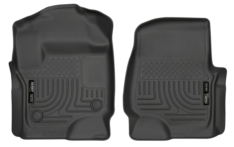 Husky Liners 2017 Ford Super Duty (Crew Cab / Super Cab) WeatherBeater Black Front Floor Liners - GTR Auto