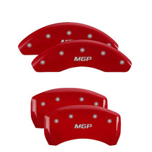 Load image into Gallery viewer, MGP 4 Caliper Covers Engraved Front &amp; Rear MGP Red finish silver ch - GTR Auto