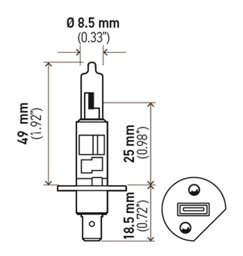 Hella Bulb H1 12V 55W P14.5s T2.5 LONGLIFE - GTR Auto