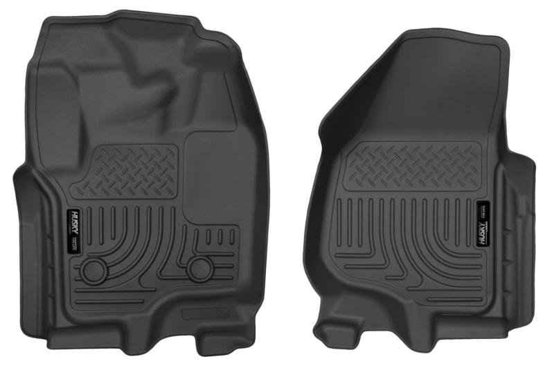 Husky Liners 12-15 Ford Super Duty Crew & Extended Cab WeatherBeater Front Row Black Floor Liners - GTR Auto