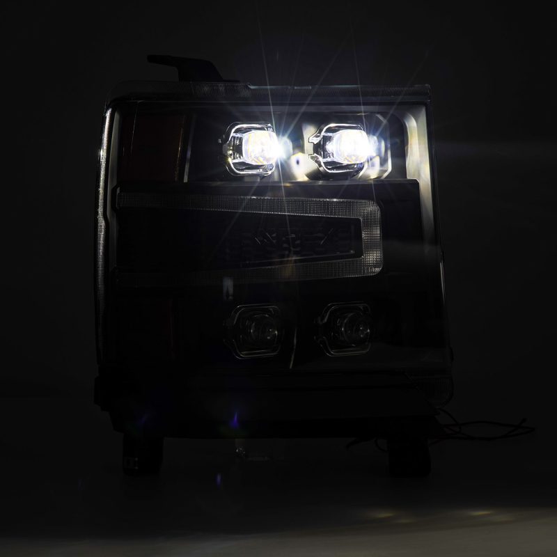 AlphaRex 16-18 Chevy 1500HD NOVA-Series LED Proj Headlights BK w/Actv Lgt/SeqSig & DRL (Req 810023) - GTR Auto