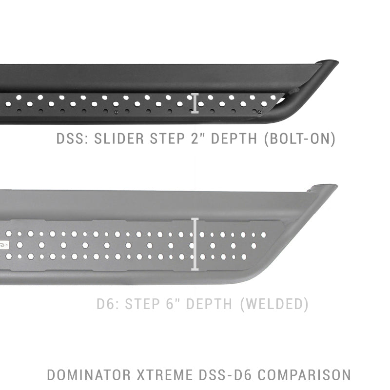 Go Rhino Dominator Extreme DSS Sliders - Tex Blk - 87in - GTR Auto