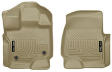Load image into Gallery viewer, Husky Liners 15-23 Ford F-150 Super/Super Crew Cab WeatherBeater Tan Front Floor Liners - GTR Auto
