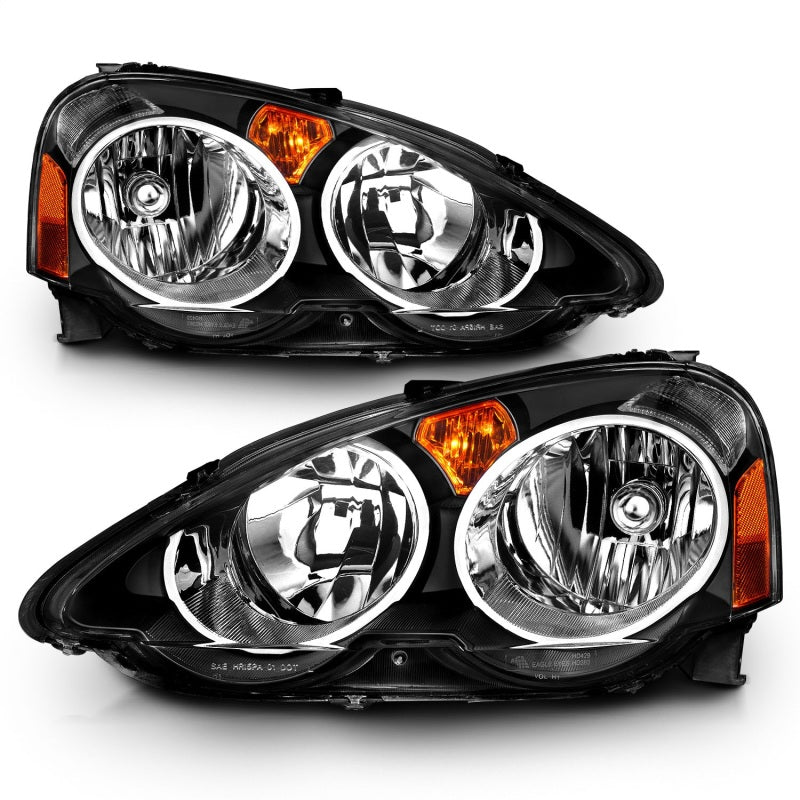 ANZO 2002-2004 Acura RSX Crystal Headlights Black - GTR Auto