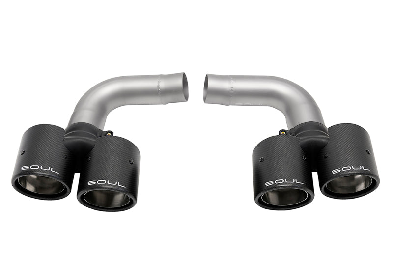 SOUL 05-08 Porsche 997.1 Carrera Muffler Bypass Pipes - Carbon Fiber Tips