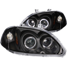 Load image into Gallery viewer, ANZO 1996-1998 Honda Civic Projector Headlights w/ Halo Black - GTR Auto