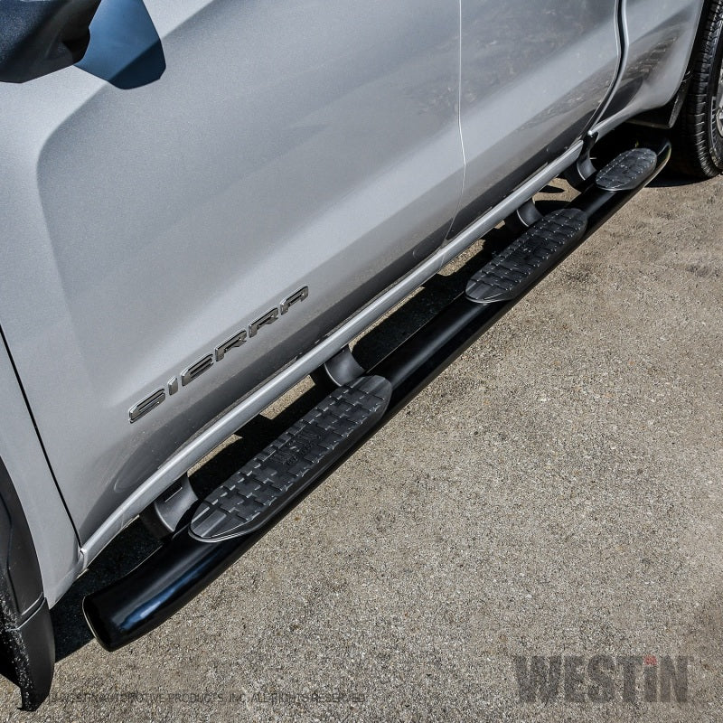Westin 2019 Chevrolet Silverado Double Cab w/ 6.5in Bed PRO TRAXX 5 W2W Oval Nerf Step Bars - Black - GTR Auto