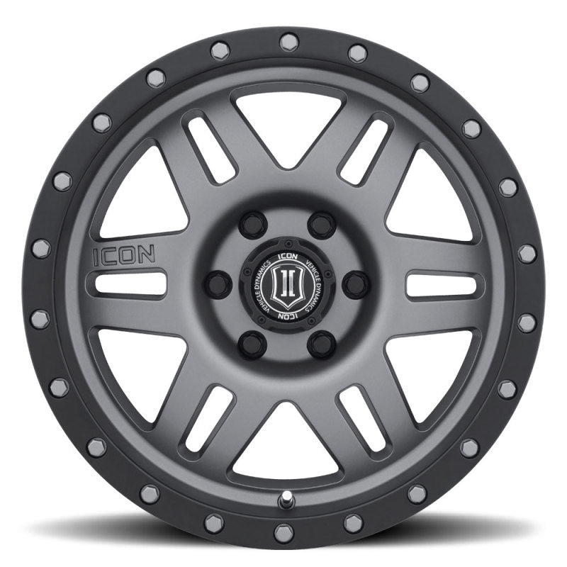 ICON Six Speed 17x8.5 6x5.5 25mm Offset 5.75in BS 108.1mm Bore Titanium Wheel - GTR Auto