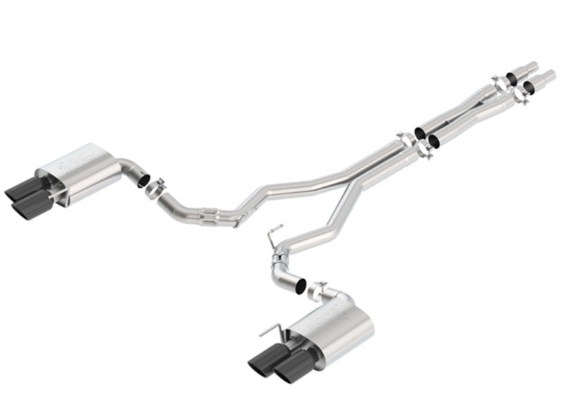 Borla 2018 Ford Mustang GT (A/T / M/T) 3in ATAK Catback Exhaust w/o Valves w/ Black Chrome Tips - GTR Auto