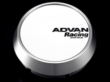 Load image into Gallery viewer, Advan 63mm Middle Center Cap - White/Silver Alumite