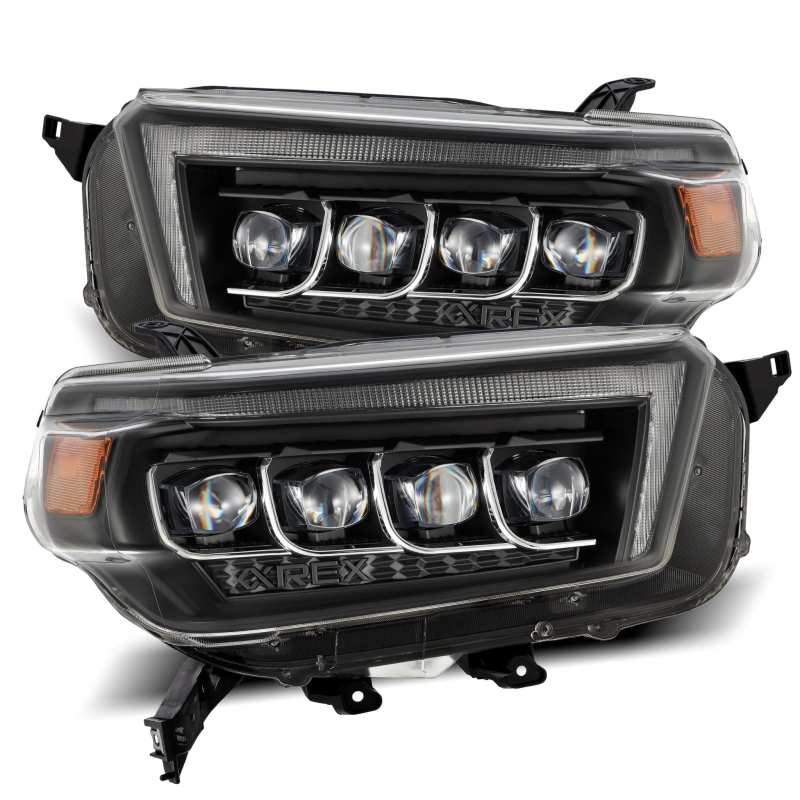 AlphaRex 10-13 Toyota 4Runner NOVA LED Projector Headlights Plank Style Black w/Seq Signal/DRL - GTR Auto