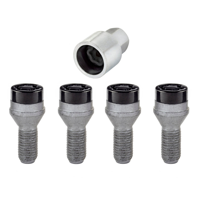 McGard Wheel Lock Bolt Set - 4pk. (Cone Seat) M12X1.25 / 17mm Hex / 22.0mm Shank Length - Black - GTR Auto