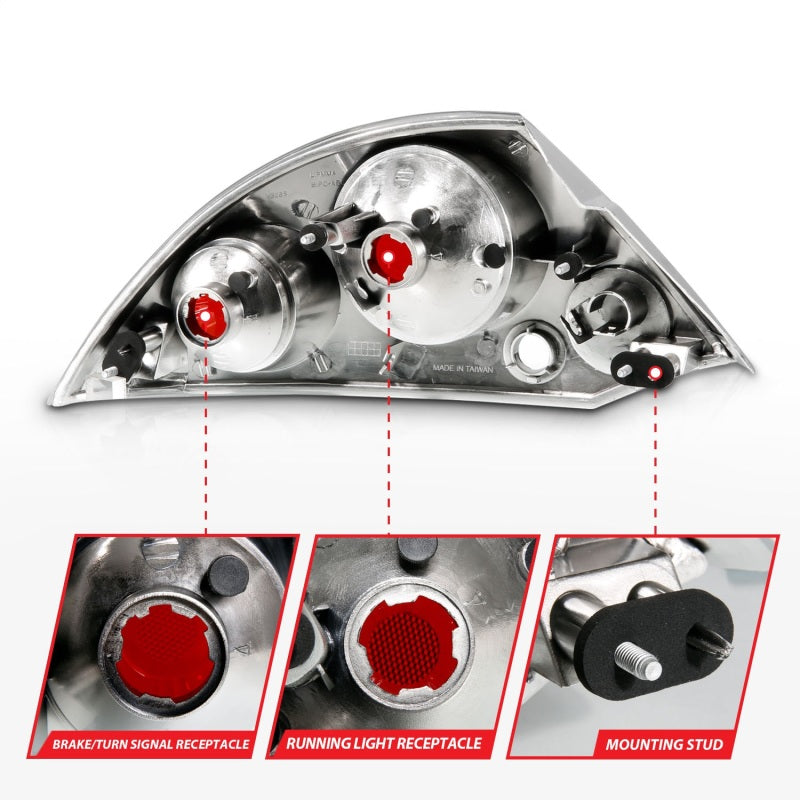 ANZO 2000-2005 Mitsubishi Eclipse Taillights Black - GTR Auto