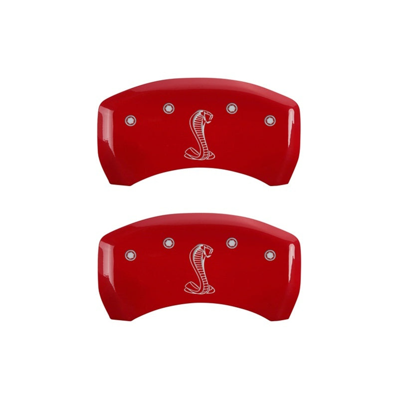 MGP Rear set 2 Caliper Covers Engraved Rear Tiffany Snake Red finish silver ch 10010RSNKRD