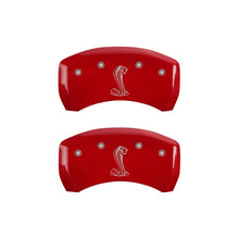 Load image into Gallery viewer, MGP Rear set 2 Caliper Covers Engraved Rear Tiffany Snake Red finish silver ch 10010RSNKRD