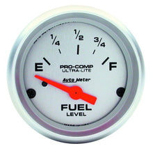 Load image into Gallery viewer, Autometer Ultra-Lite 52mm 240 OHMS Empty/33 OHMS Full Short Sweep Electronic Fuel Level Gauge 4316