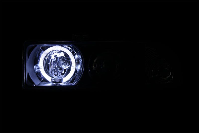 ANZO 1998-2005 Chevrolet S-10 Projector Headlights w/ Halo Black - GTR Auto
