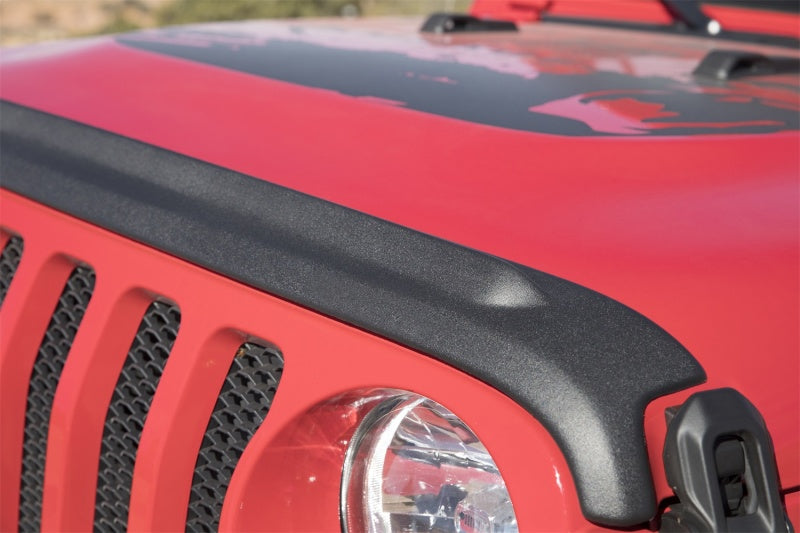 Bushwacker 18-19 Jeep Wrangler Rubicon/Sport//Unlimited/Sport S Hood Stone Guard- Black - GTR Auto
