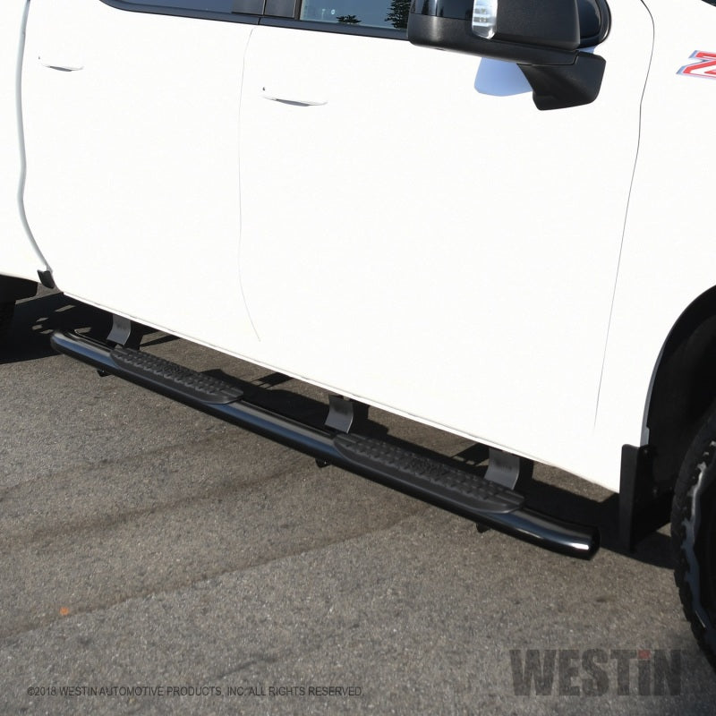 Westin 2019-2026 Chevy Silverado/Sierra 1500 Crew Cab Non LD PRO TRAXX 4 Oval Nerf Step Bars - Black - GTR Auto