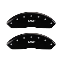 Load image into Gallery viewer, MGP 4 Caliper Covers Engraved Front &amp; Rear MGP Black finish silver ch - GTR Auto