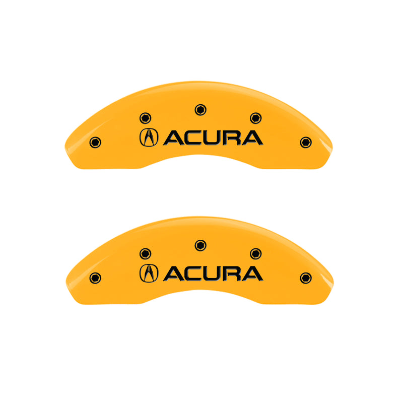 MGP 4 Caliper Covers Engraved Front & Rear Acura Yellow Finish Black Char 2001 Acura TL - GTR Auto