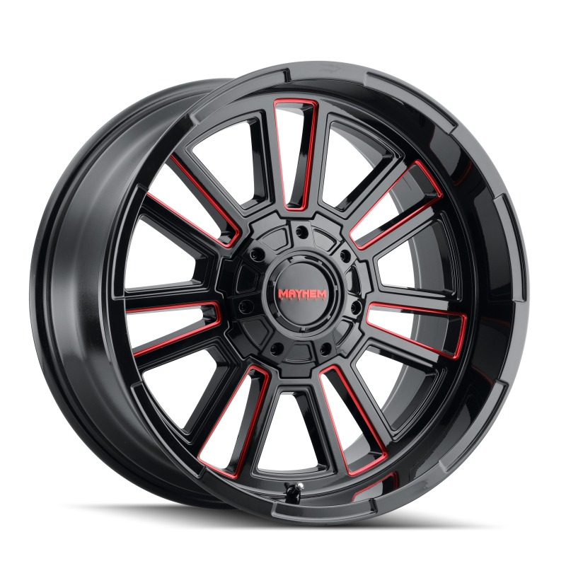 Mayhem 8115 Apollo 20x9 / 8x170 BP / 0mm Offset / 125.2mm Hub Black w/ Prism Red Wheel - GTR Auto