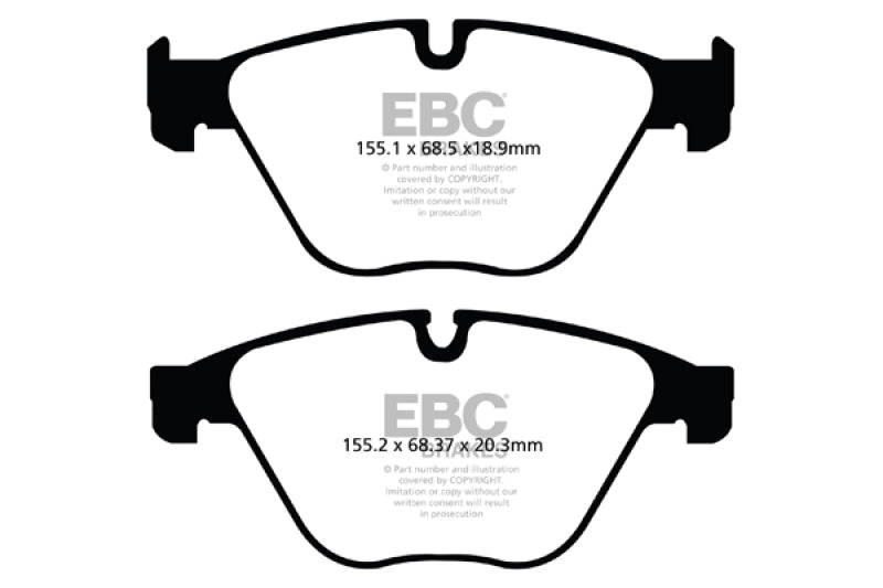 EBC 10+ BMW 535i 3.0 Turbo (F10) Yellowstuff Front Brake Pads - GTR Auto