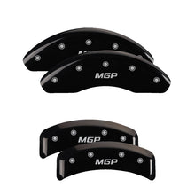 Load image into Gallery viewer, MGP 4 Caliper Covers Engraved Front &amp; Rear With stripes/Challenger Yellow finish black ch - GTR Auto