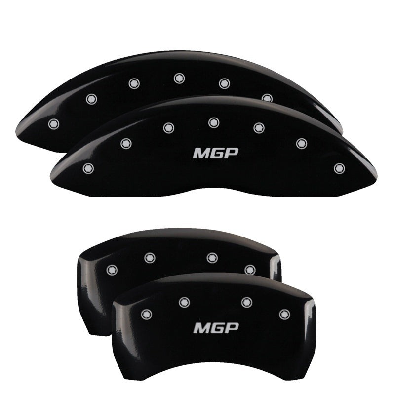 MGP 4 Caliper Covers Engraved Front & Rear MGP Black finish silver ch - GTR Auto