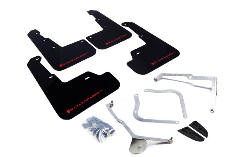 Rally Armor 15-21 Subaru WRX/STI Black UR Mud Flap w/Red Logo - GTR Auto