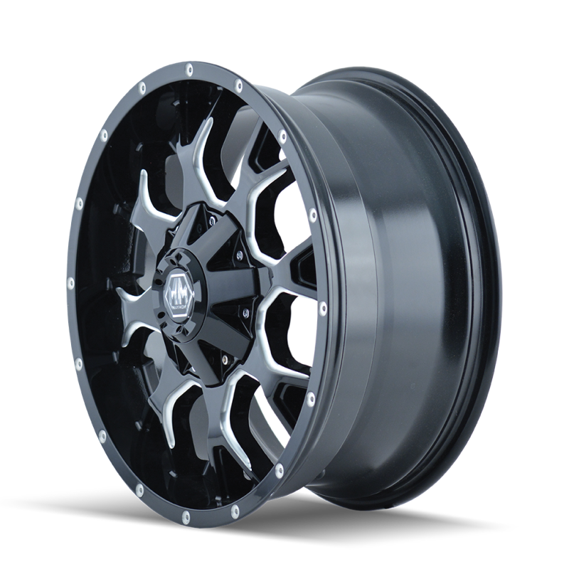 Mayhem 8015 Warrior 18x9 / 5x150 BP / -12mm Offset / 110mm Hub Black w/ Milled Spokes Wheel - GTR Auto