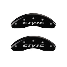 Load image into Gallery viewer, MGP 4 Caliper Covers Engraved Front &amp; Rear MGP Yellow Finish Black Char 2007 Honda Civic