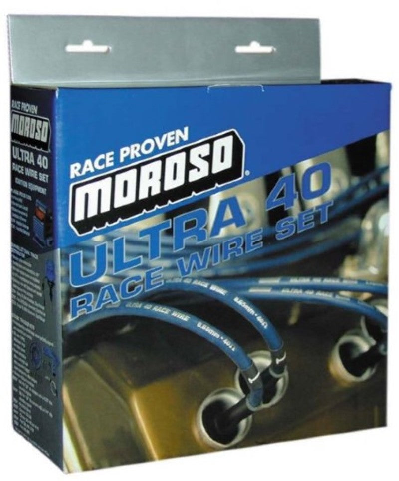 Moroso Chevrolet Small Block Ignition Wire Set - Ultra 40 - Sleeved - HEI - 90 Degree - Blue 73602