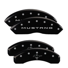 Load image into Gallery viewer, MGP 4 Caliper Covers Engraved Front 2015/Mustang Engraved Rear 2015/37 Yellow finish black ch - GTR Auto