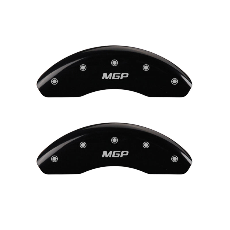 MGP 4 Caliper Covers Engraved Front & Rear MGP Black finish silver ch - GTR Auto