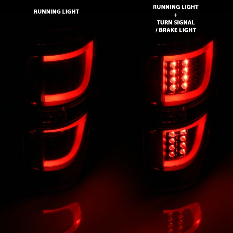 ANZO 2009-2013 Ford F-150 LED Taillights Black - GTR Auto